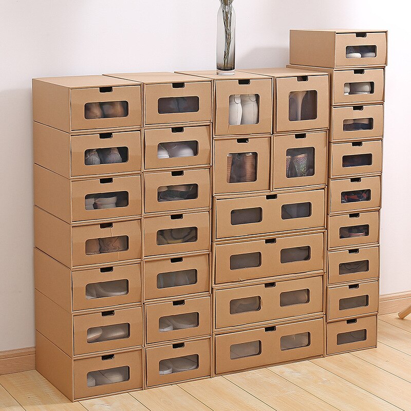 Dikker Schoenen Doos Lade Opvouwbare Schoenen Opslag Papier Doos Japanse Eenvoudige Combinatie Schoenen Schoenendoos Thuis Opbergdozen