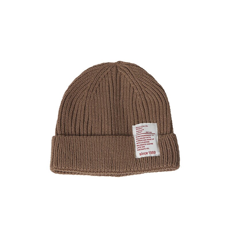 Efterår og vinter stil 1980 strikket uldhue til at holde varmen og fritid studerende udendørs shopping elskere kvindelig hat: Khaki