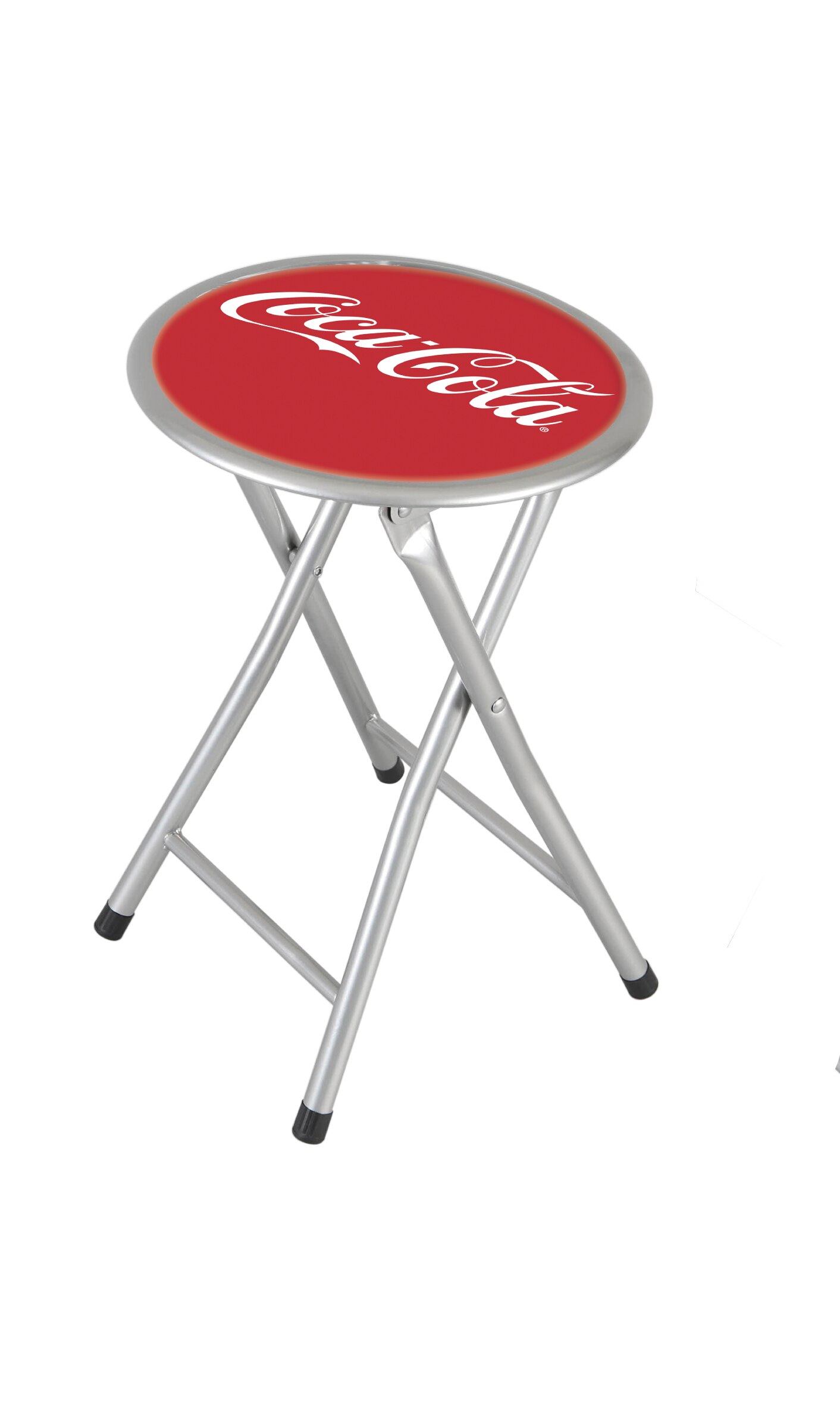 thesecrethome.es Taburete Plegable - Coca-Cola – 44x45x79cm – Decoración Salón Habitación Oficina (Rojo Cocacola Simple): Rojo-Blanco