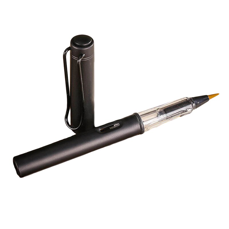 Fountains Style Water Soft Brush Pen Metal Refillable Ink Watercolor Pen For Painting Calligraphy Drawing Art Supplie Kids: Black