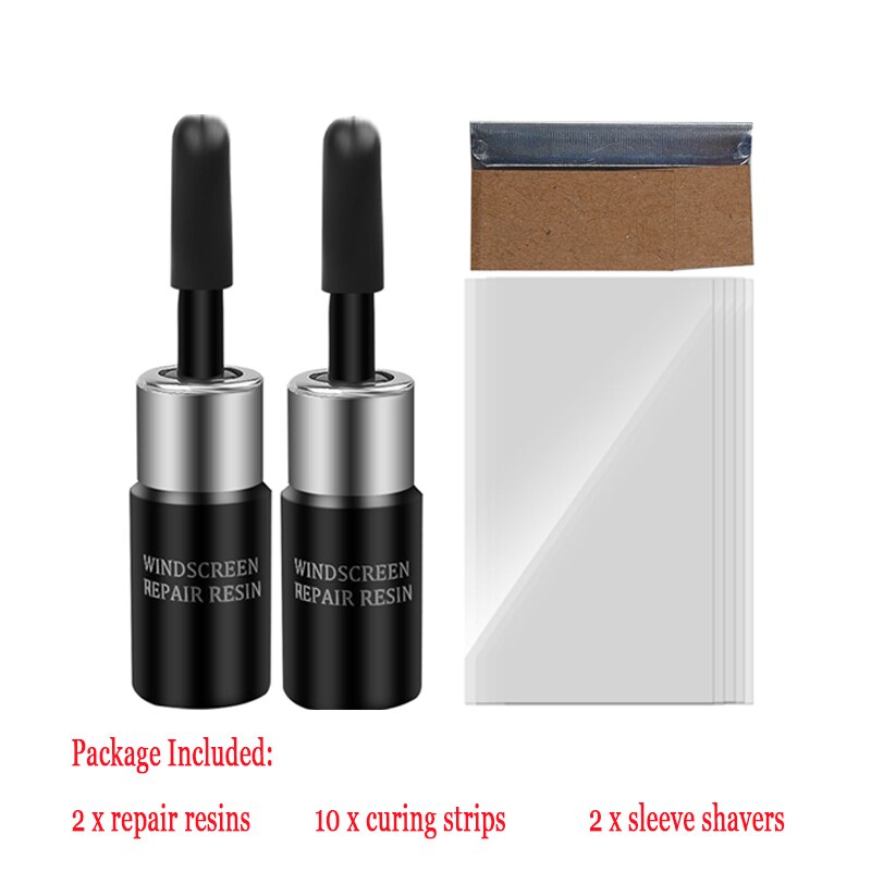 2 Stuks Auto Voorruit Reparatie Tool Vensterglas Vulstoffen Lijmen Afdichtingsmiddelen Curing Lijm Auto Glas Kras Crack Herstellen Kit