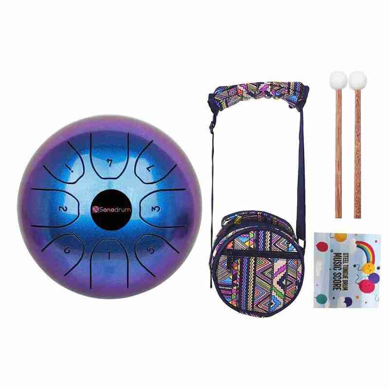 5.5-inch Ethereal Drum, Steel Tongue Drum, Percussion Instrument: Starry sky blue