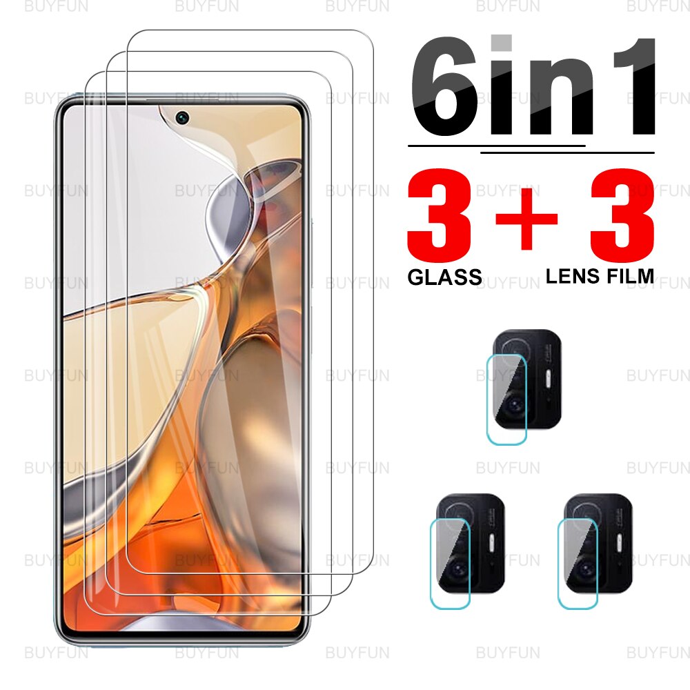 Für Xiaomi 11 T Profi 6,67 zoll Vorne Bildschirm Schutz Glas Für Xiaomi Mi11 T Xiomi 11 T Profi Gehärtetem schutz Kamera Objektiv Glas: Pro Xiaomi 11T / 3Stck HD 3Stck Linse