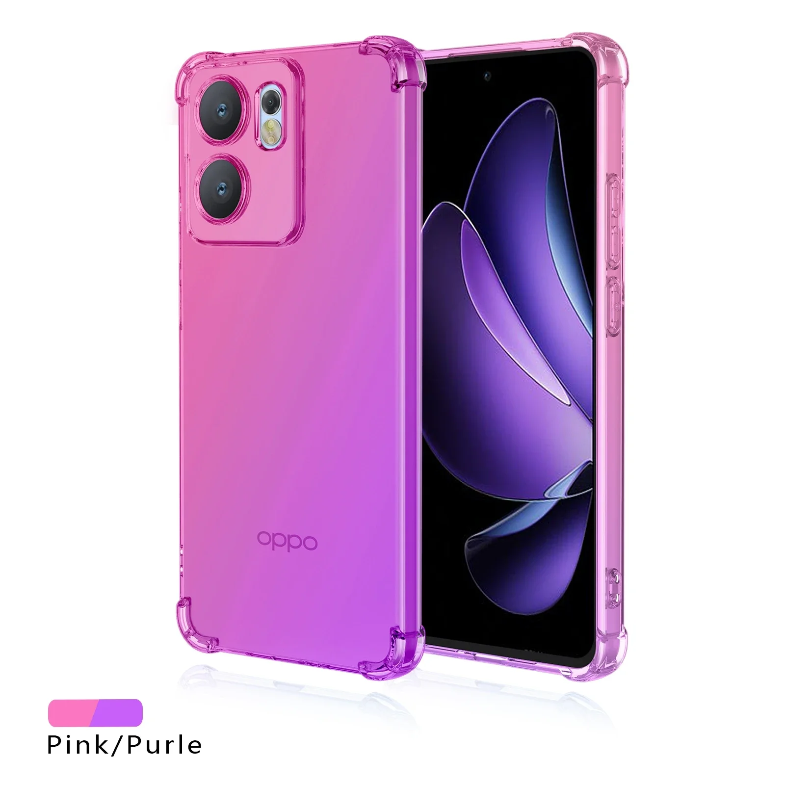 Nueva funda de TPU con Airbag degradado para OPPO Reno 14 13 Pro 14F 13F 13FS 5G, funda protectora a prueba de golpes, Fundas Coque Capa: Cuero / Castaño