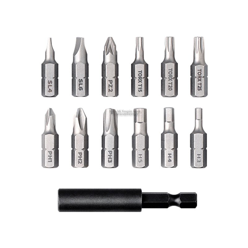 Xiaomi Mijia tournevis Rechargeable sans fil 3.6V 2000mAh Li-ion 5N.m tournevis électrique avec 12 pièces S2 embouts à vis pour la maison