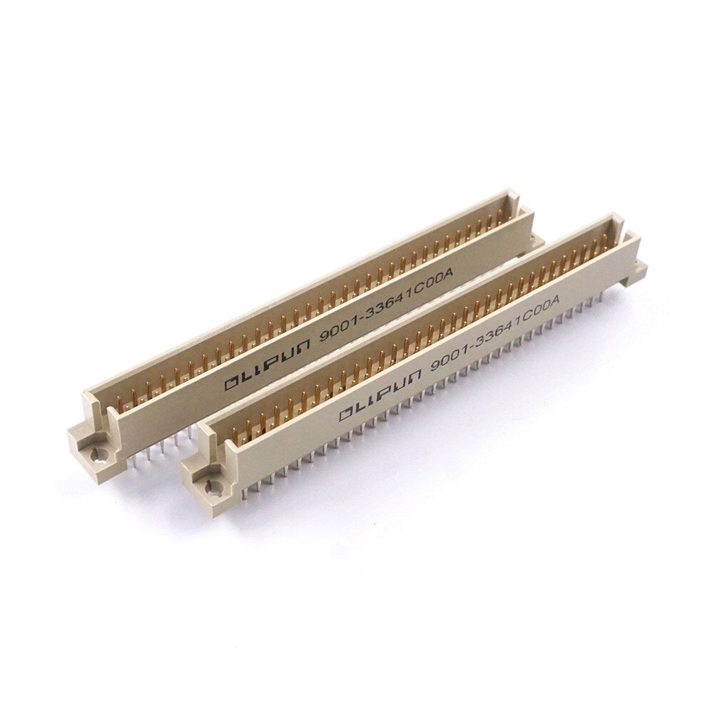 5 pcs DIN 41612 Din Header Connector Dual Row 64 Pin Male Pins Straight Through Hole PCB Solder 2x32 64 Pin