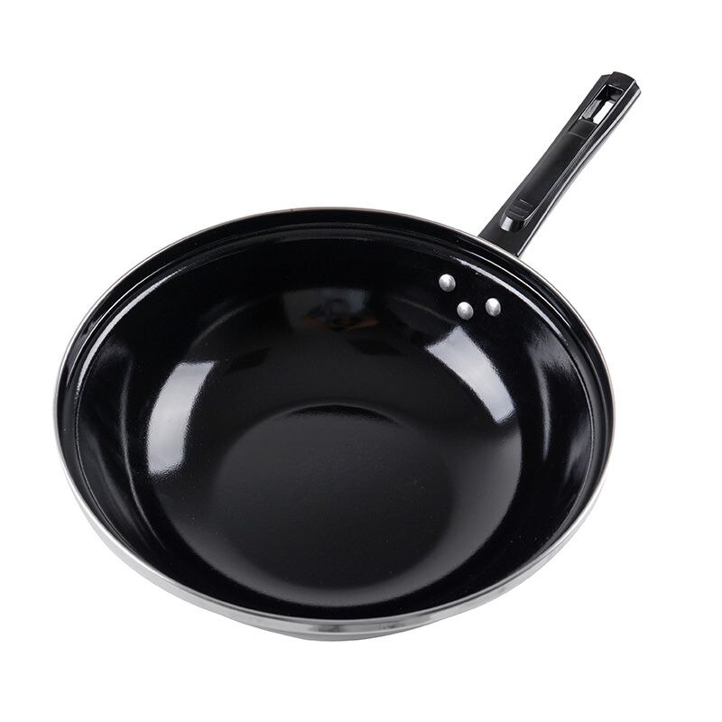 Enamel Wok Induction Cooker Gas Stove for Non-coated Non-stick Pan Household Cooking Iron Pot Ollas De Cocina Cooking Pot Frying: 32cm diameter