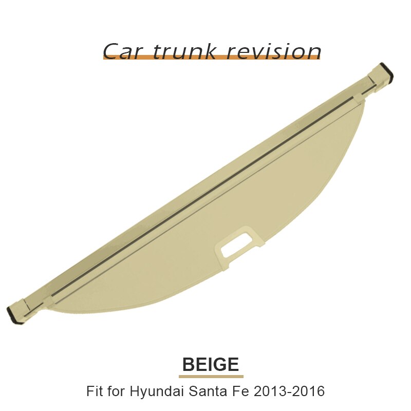 Cubierta de carga para maletero trasero de coche, protector de pantalla de seguridad, accesorios para Hyundai Santa Fe , , , , , , ,: 2013-2016 Beige