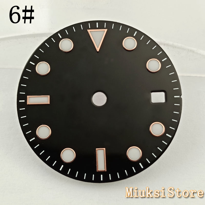 28.5mm sterile dial luminous watch dial fit ETA 2836 2824 Mingzhu DG2813/3804 Miyota 8205/8215/821A movement: 6