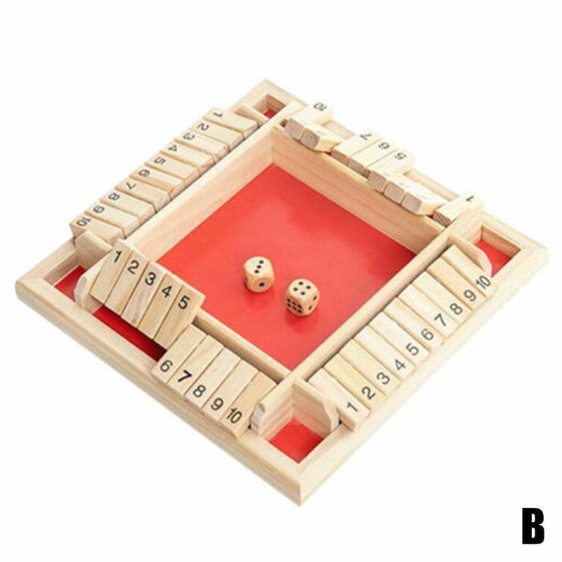 Holz Traditionellen vier Seitige 10 Anzahl Kneipe Bar Bord Würfel Party Lustige Spiel Spielzeug vier-seitige floppen Holz Nummer spiel Spielzeug: rot