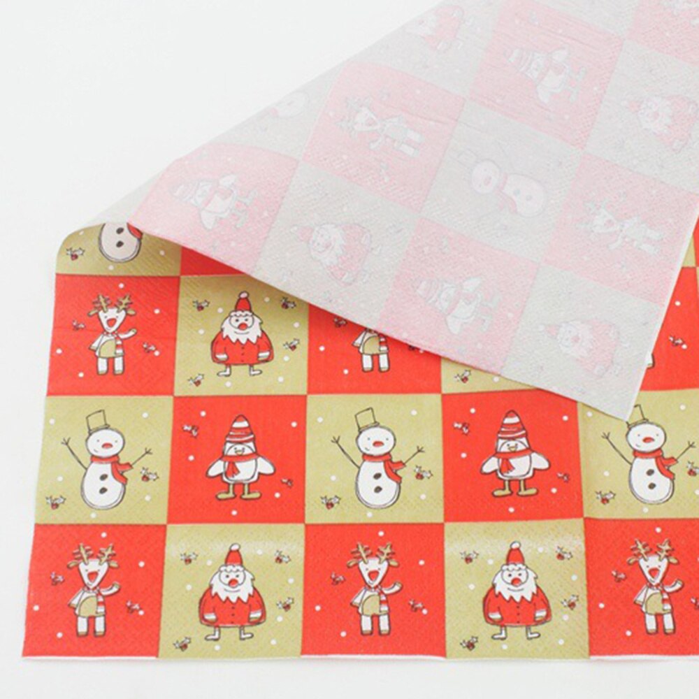 20 Stuks Gedrukt Kerst Servetten Diner Wegwerp Cartoon Papieren Handdoek Papieren Tissue Voor Volwassenen Christmas Party