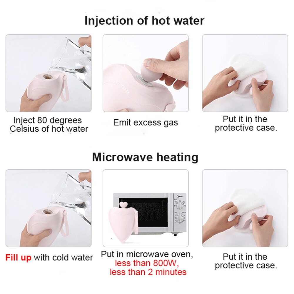 Silikone vandpose sød mikrobølgeovn opvarmning varm kruik hurtig opvarmningsflaske bærbar håndvarmer vinter håndvarmer