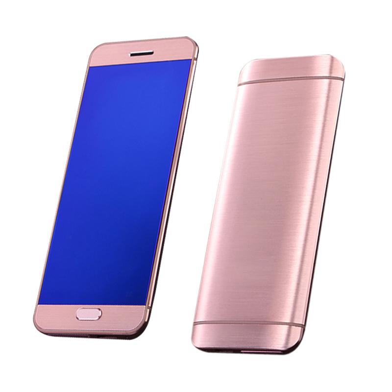 Original Ulcool V26 Touch Display Metal Body Bluetooth 2.0 Dialer Dual Sim Credit Card Mobile Cell Phone+case+screen Protector: add 8G TF card / rose gold