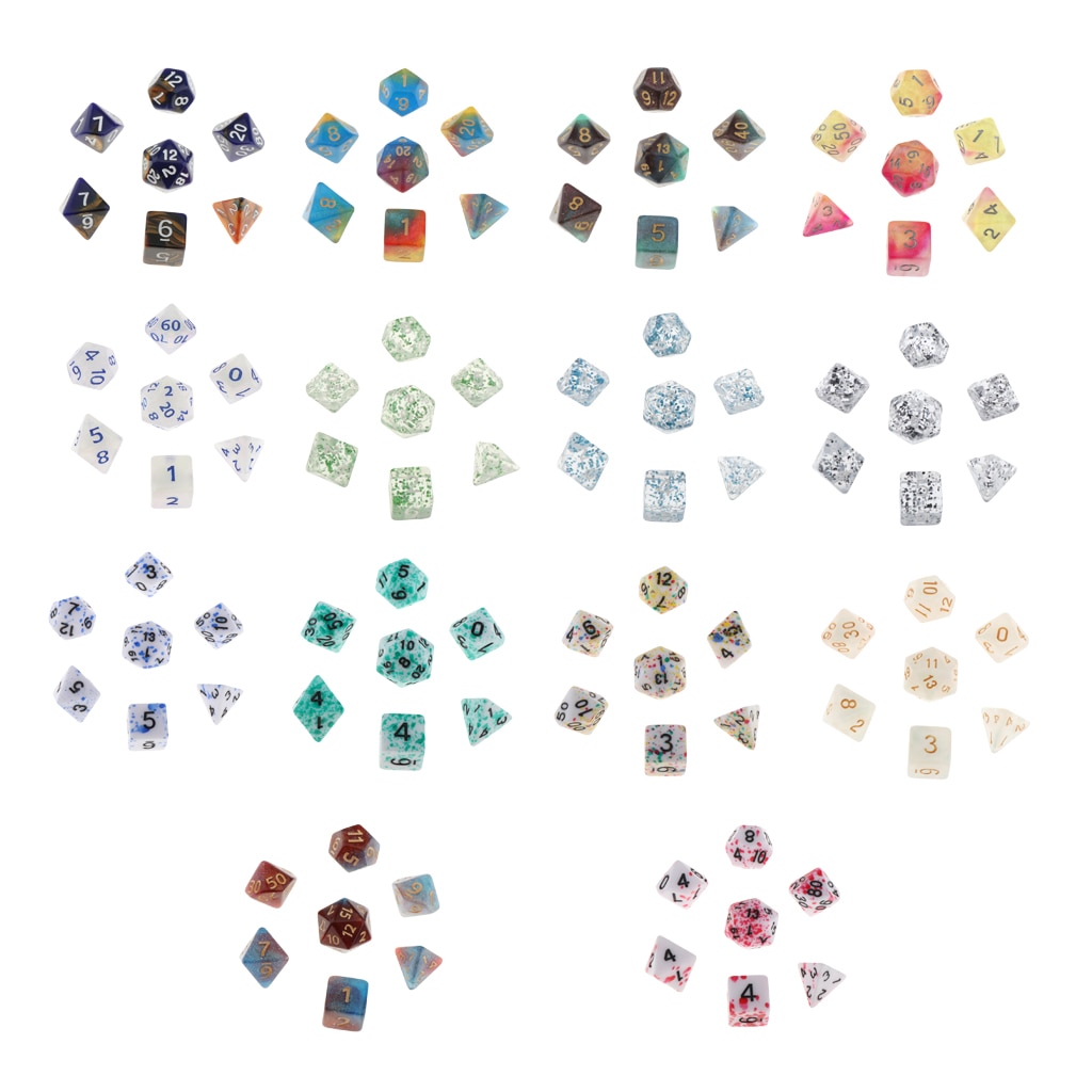 7/Set Plastic Polyhedrale Dobbelstenen Set Voor D & D Spel Speelgoed