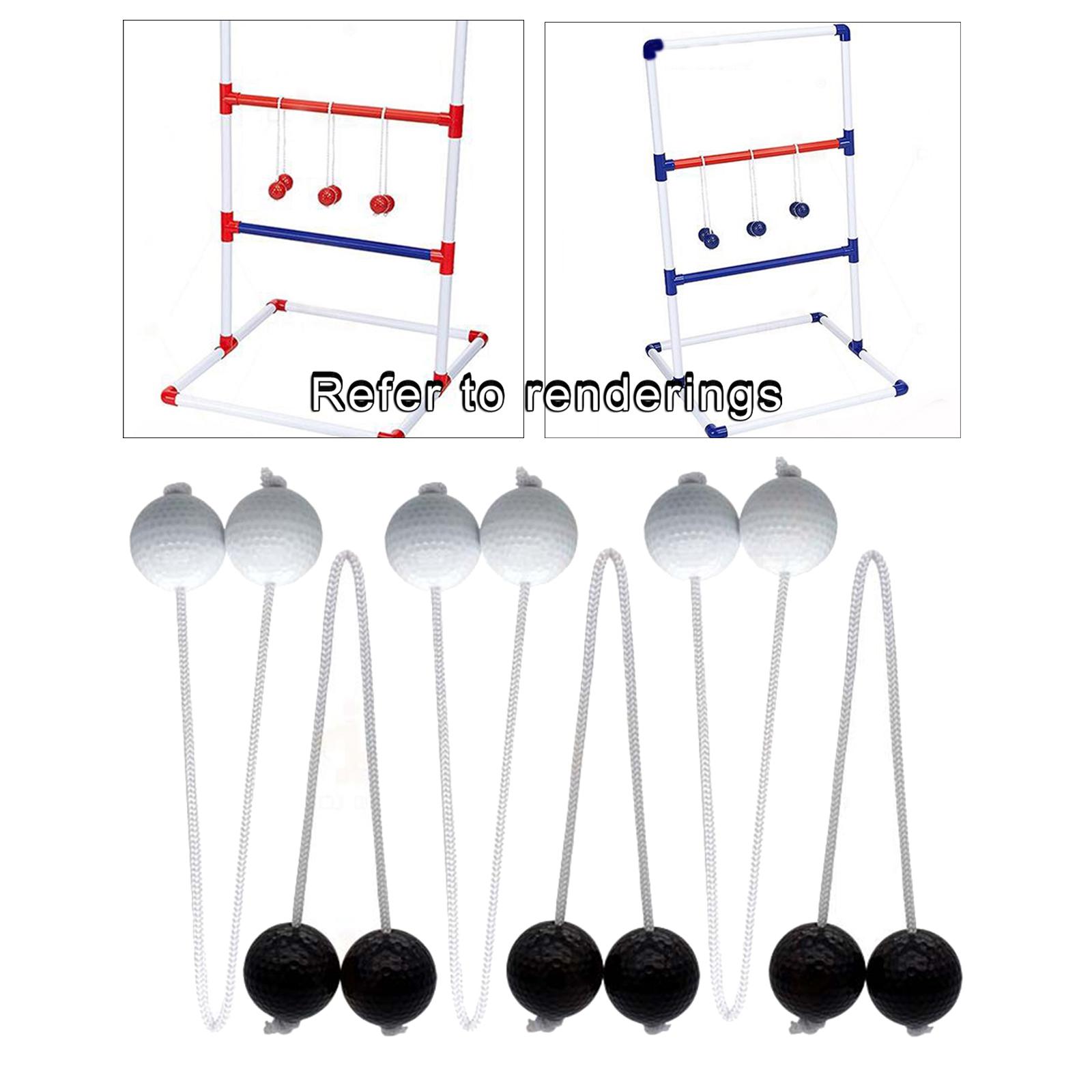 6pcs Golf Ball Ladder Toss Ball Replacement Golf Ball Bolas Hard Golf Training Balls Outdoor Game Ball Set: Black and White