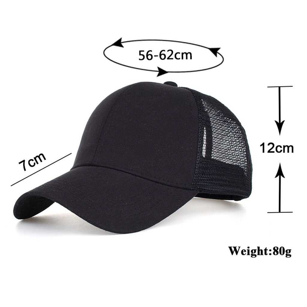 Solid Ponytail Baseball Cap Women Snapback Dad Hat Mesh Trucker Caps Messy Bun Summer Hat Female Adjustable Hip Hop Hats