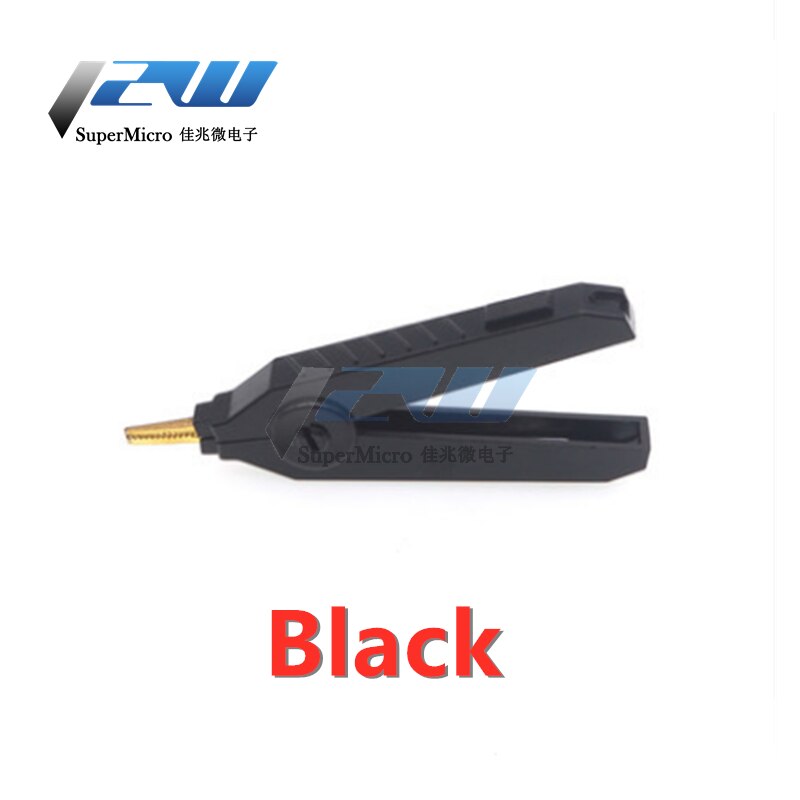 Crocodile clip Pure copper plated positive and negative pole test clip LCR clip low resistance duckbill clip precision instrumen: Black