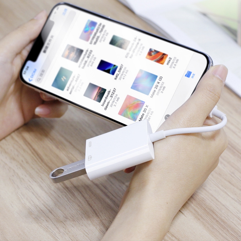 Adapter USB OTG do IPhone Ipad iuse klawiatura ładująca U Disk kamera czytnik kart czytnik danych Iphone Otg