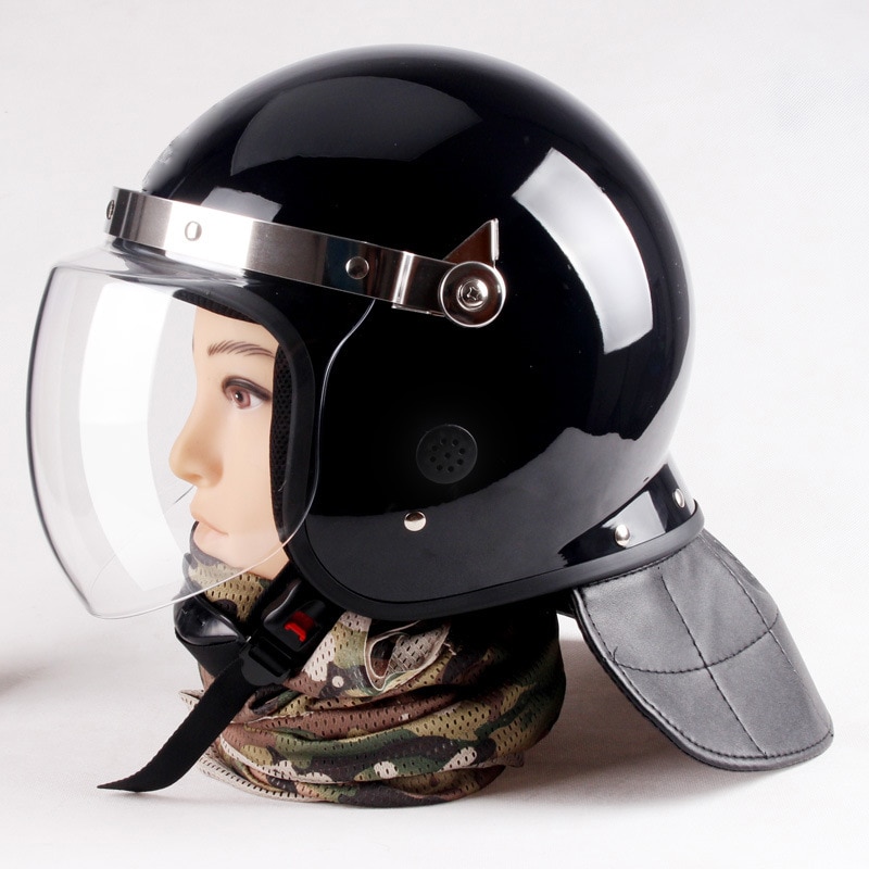 Hvid oprørssikker hjelm sikkerhedsvagt ansigtsskærm forebyggelse hjelm læder halsbeskyttelse luftig varm sikkerhedshjelm