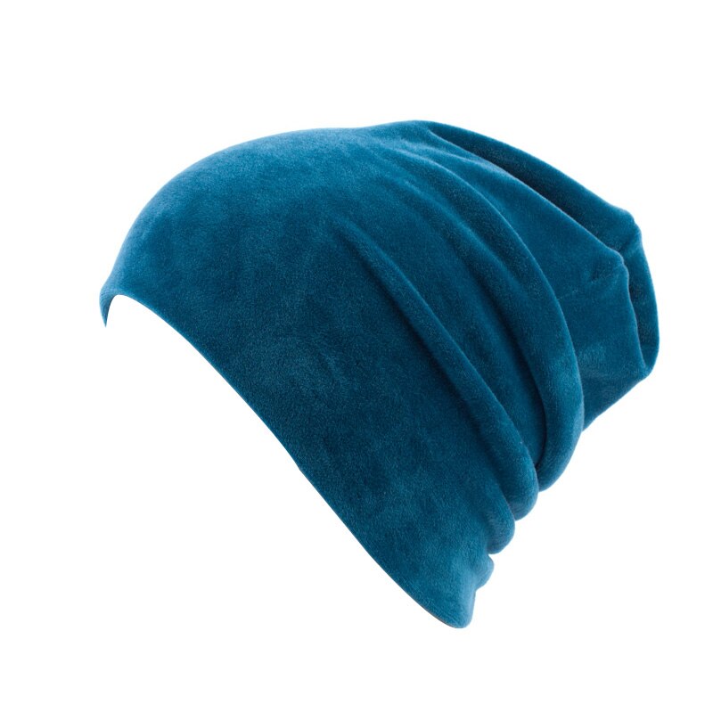 Bonnet en velours pour femme, décontracté Polyester, Skullies, Skullies, Bonnet, hiver, velours uni, cagoule, Sapka