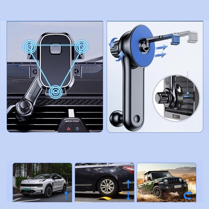 Car Phone Holder [Wider Clamp & Metal Hook] Car Phone Mount [Thick Cases Friendly] Air Vent Clip Cell Phone Holder for All