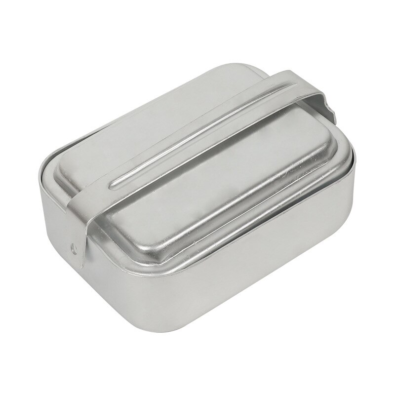 Outdoor Aluminum Camping Cookware Set Army Canteen Lunch Box Food Container with Lid Portable Picnic Cooking Pot Dinnerware