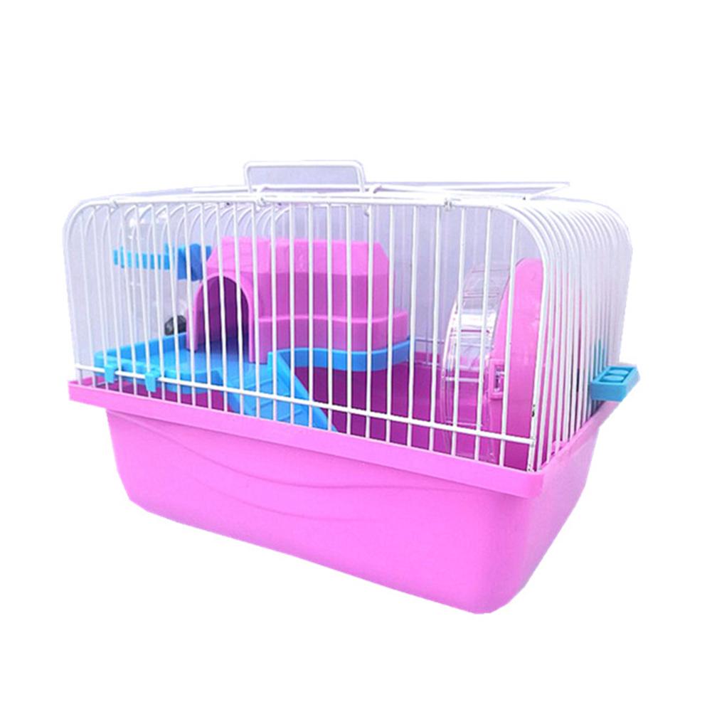 Double Cage à Hamster rose, fournitures de luxe, jouet, petite Cage de manège, châssis de couleur