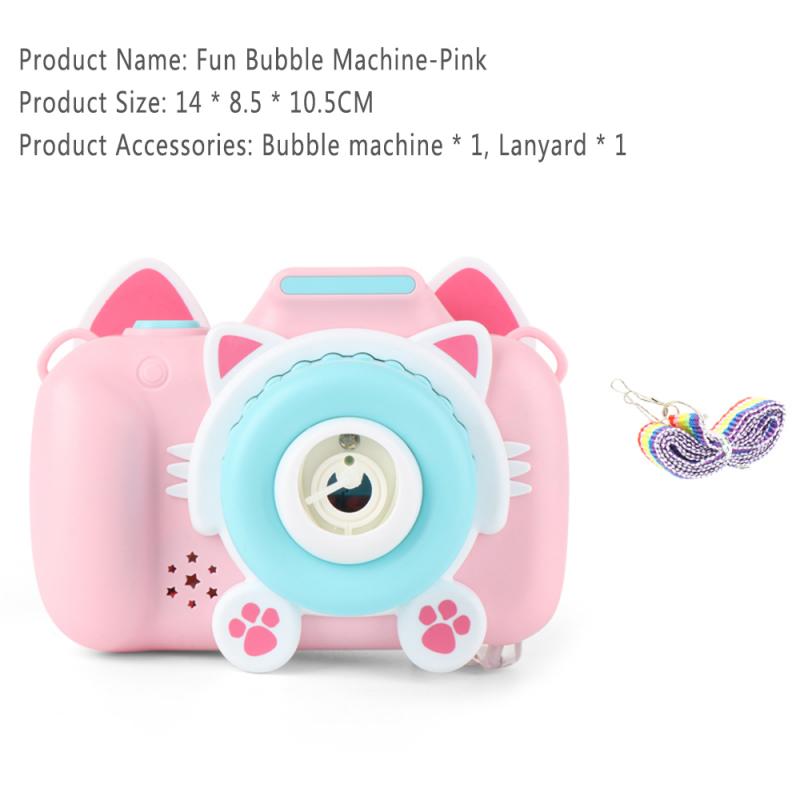Kinderen Camera Bubble Machine Speelgoed Lichte Muziek Vierkante Speelgoed Elektrische Bubble Machine Outdoor Speelgoed Fun Jongens En Meisjes: pink