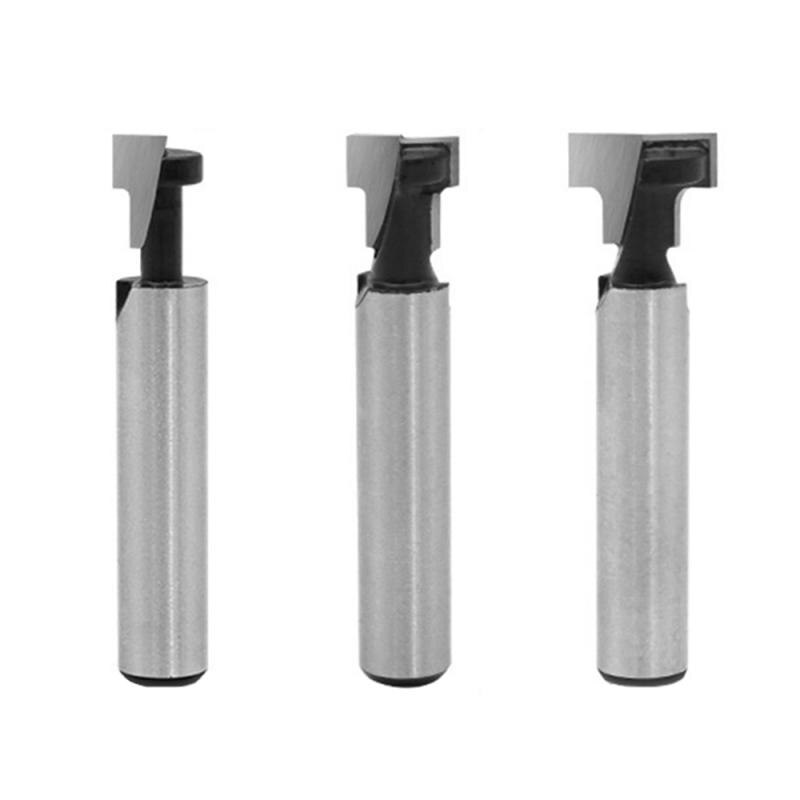 3 Pcs 8 Mm Schacht T-Slot Keyhole Cutter Hout Router Bit Carbide Cutter Voor Hout Hex Bolt T-Track Steken Frezen