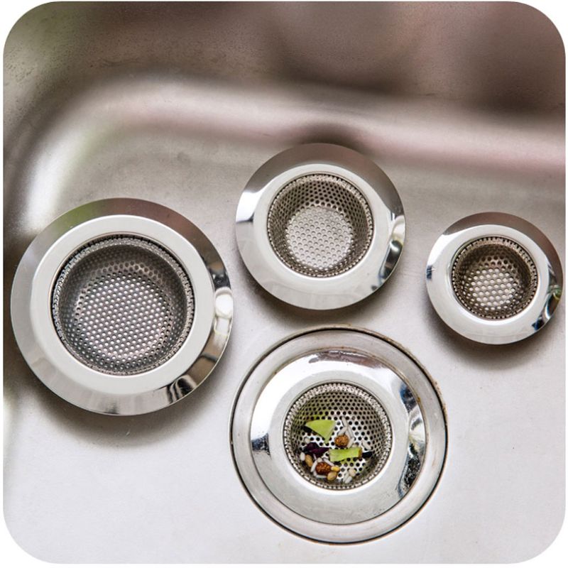3 stk køkkenvask si rustfrit stål afløbsfilter badeværelsesprop hårfang stor bred kant husholdningstilbehør