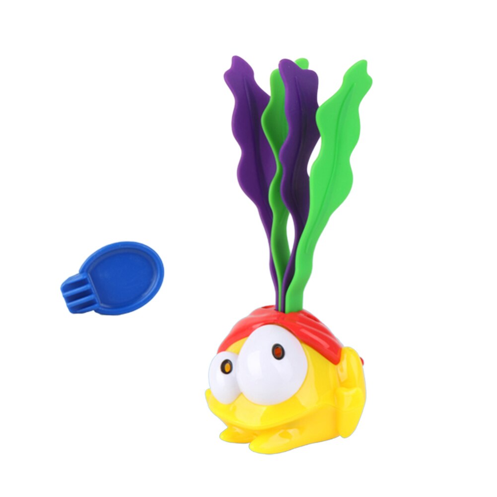 Cartoon Animal Induction Light Swimming Pool Tortoise Frog Animal Seaweed Water Induction Automatic LED Glowing Kids Bath Toy: Frog Yellow