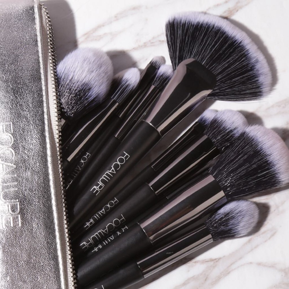 FOCALLURE 10PCS Makeup Brushes Set Foundation Eyeshadow Powder Lip Kits Makeup Brush Cosmetics Kits
