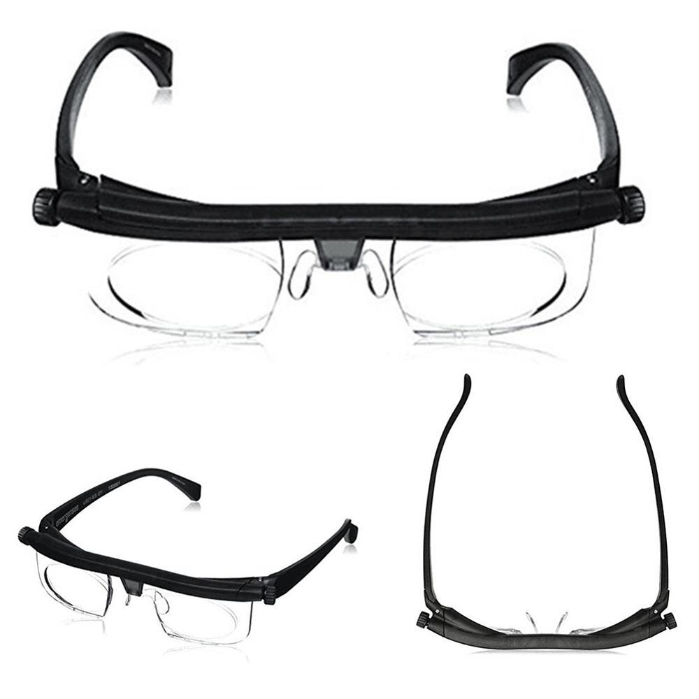 Justerbar styrke linse læsning nærsynethed briller briller variabel fokus vision med opbevaringspose