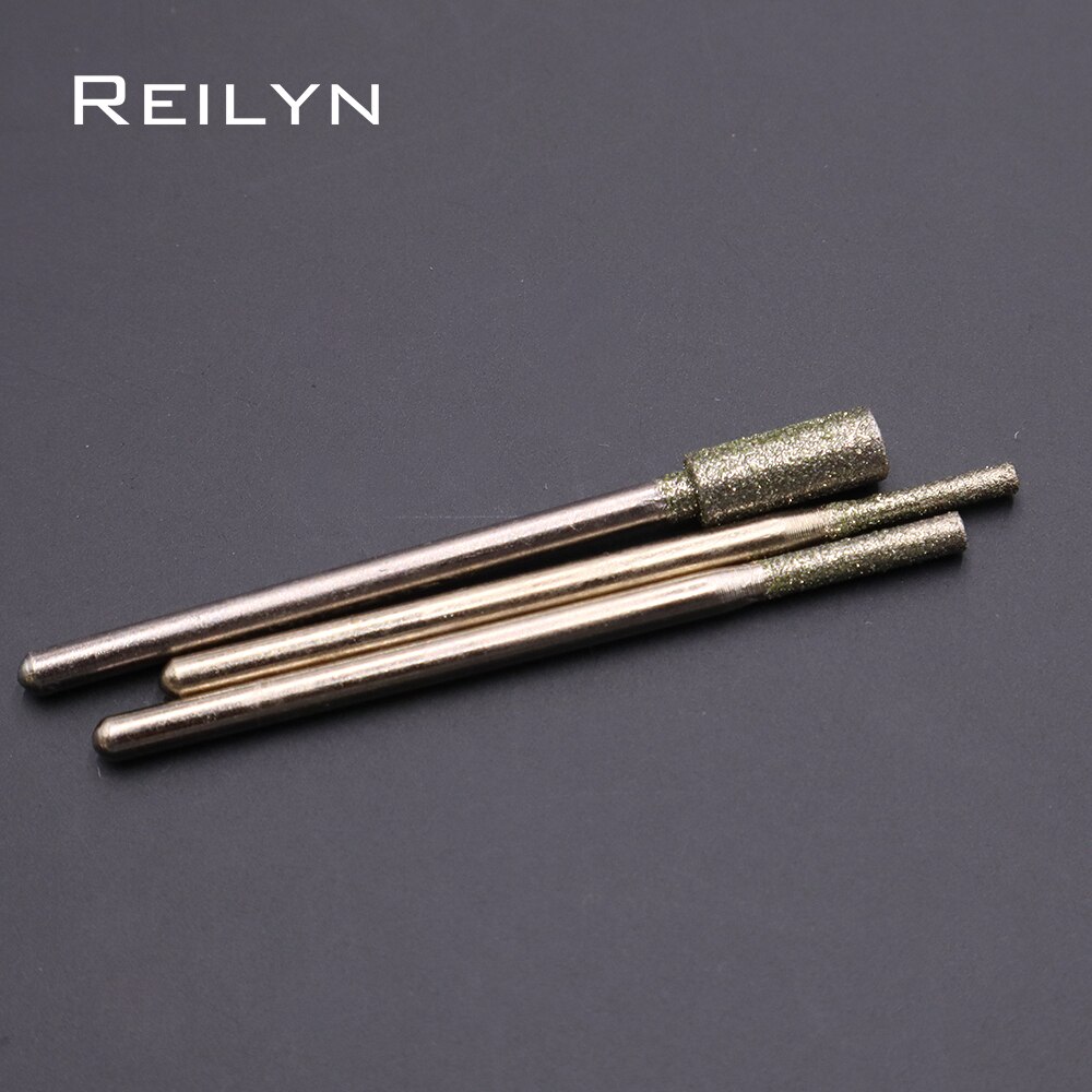 10Pcs Cilinder 2.35mmx 1-6Mm 150 # Diamant Slijpen Burr Jade Metalen Tanden Nagels Polijsten diamant Slijpen Punt