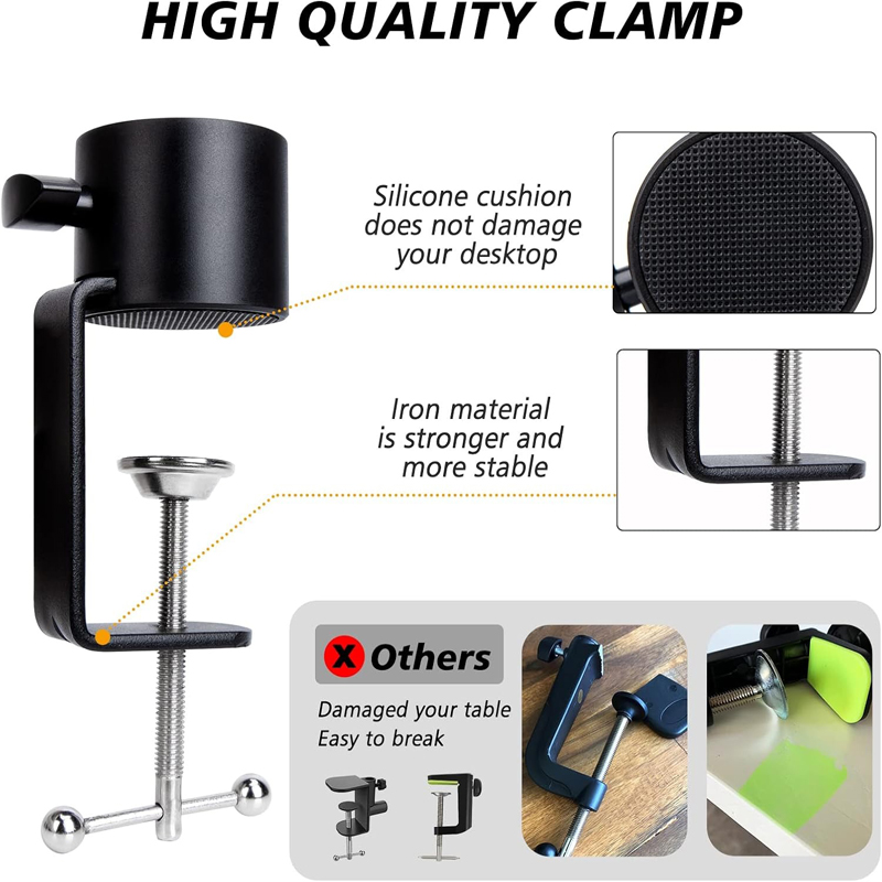 Microfoonarm, 360 ° Draaibare microfoonstandaard, microfoonhouder met 3/8"5/8" adapters, microfoonarm met accessoires, microfoonarm
