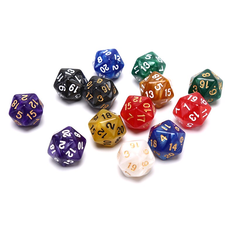 1PC Duurzaam Pearlized D20 Dobbelstenen Acryl 20 Zijdige Dobbelstenen voor Board Game