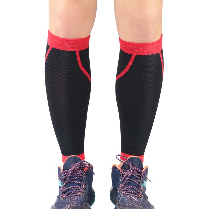 1 pièces sport Compression jambe manches antidérapant Football basket-ball veau soutien protecteur chaussettes en cours d'exécution protège-tibia soulagement de la douleur: B / M