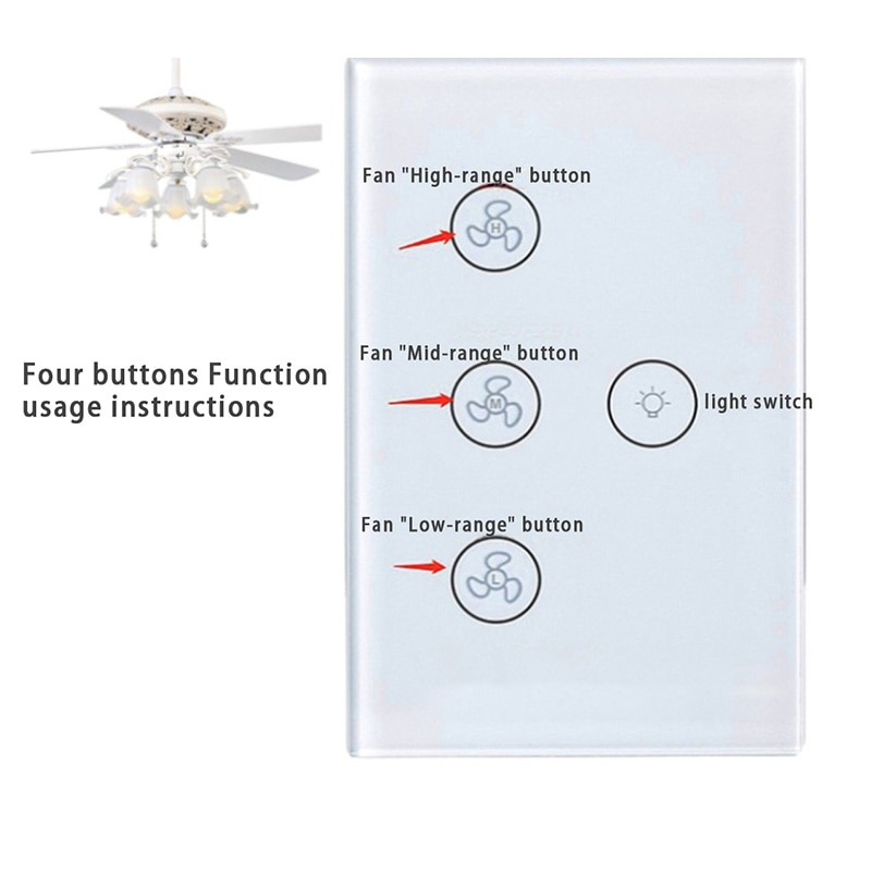 Smart fan switch WIFI network link smart life APP control US standard AC100V 240V switch