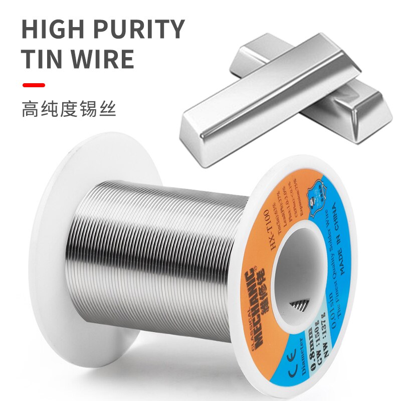 MECHANIC 50g~100g 0.8mm solder wire fine room temperature 183 degrees melting point substrate special rosin lead solder wire