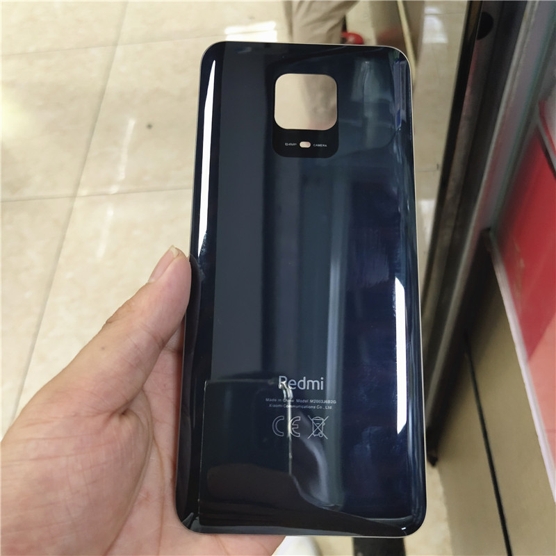 Nuovo vetro posteriore per Xiaomi Redmi Note 9 Pro 9S (64MP) coperchio batteria custodia posteriore pannello porta: Black