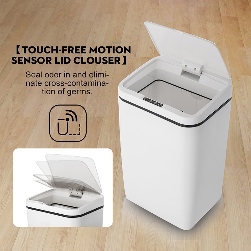 12L Home Intelligent Trash Can Automatic Sensor Dustbin Smart Sensor Electric Waste Bins PP Plastic Eco-Friendly Dustbin Househo