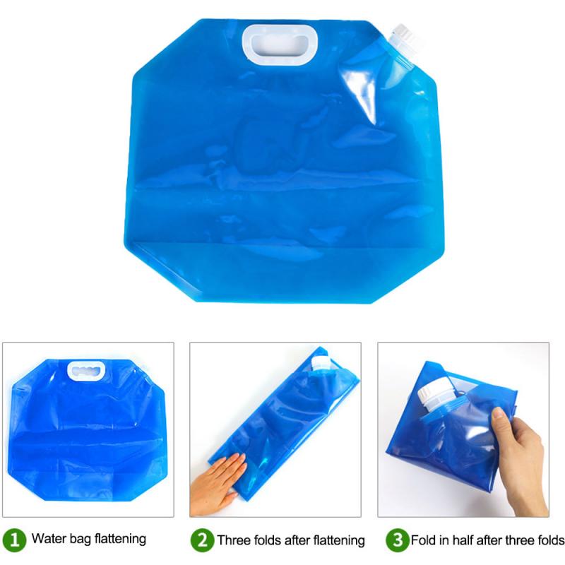 Bolsa de agua plegable, portátil, para campamento, cocina, Picnic, barbacoa, contenedor de agua, transportador de bolsa, tanque de agua de 5l/10l, almacenamiento de agua para exteriores