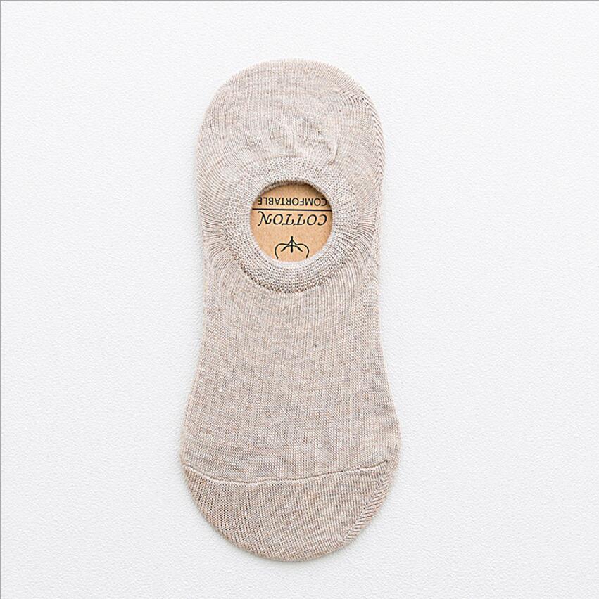 1 pair of spring and summer products solid color invisible socks cotton silicone anti-skid ladies socks boat socks: 6