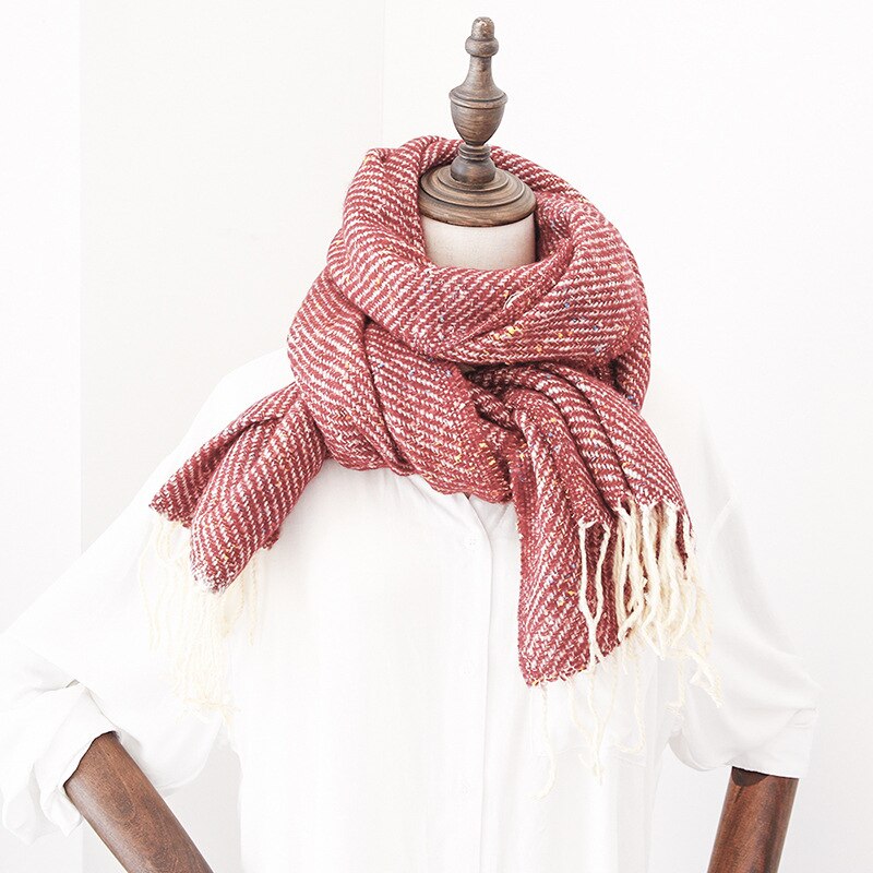 nueva bufanda con borla para mujer, bufandas brillantes suaves de Cachemira, bufandas elegantes para otoño e invierno, bufandas para mujer, Fular de envoltura sólida