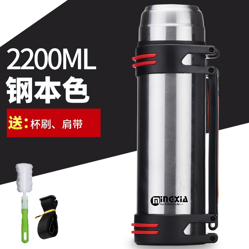 1000-2200ml stora termosar utomhus resecamping bärbar vattenflaska isoleringsvattenkokare för män tetermos i rostfritt stål: N -2200ml