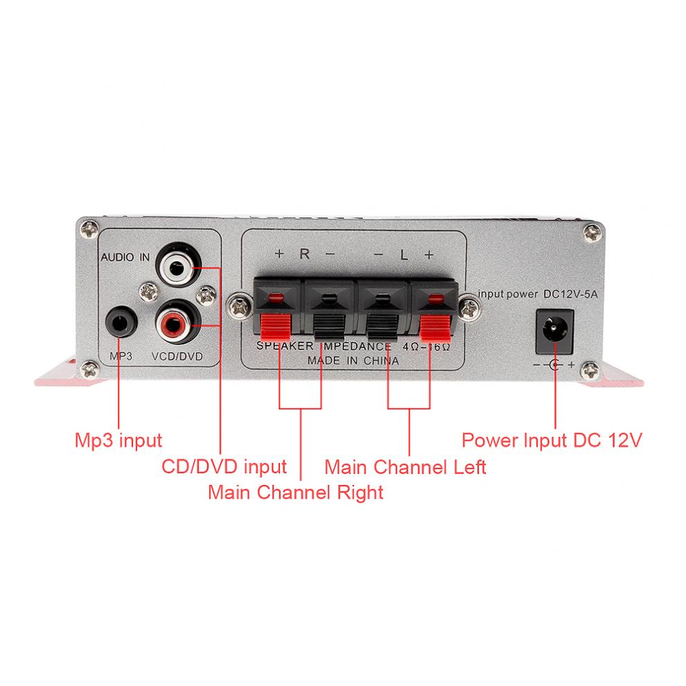 12V 5A Handover Hi-Fi Auto Car Stereo Power Amplifier Support CD / DVD / MP3 Input