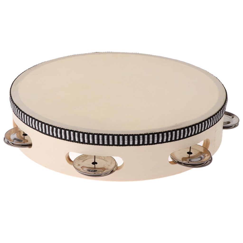 Tambour de tambourin Musical de 8 pouces, Percussion ronde avec Jingles pour fête KTV