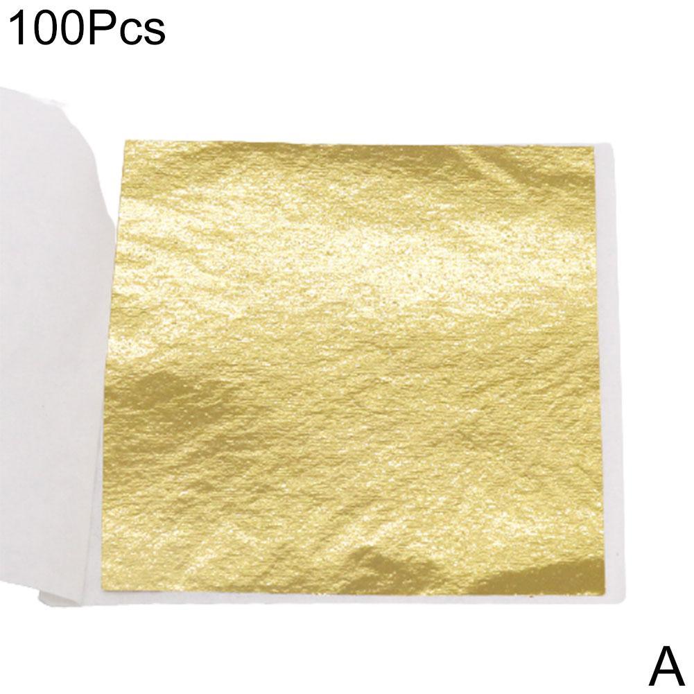 Láminas antideslizantes de doble cara para manualidades, láminas doradas para decoración y manualidades, 100 unidades, T5Y6: A