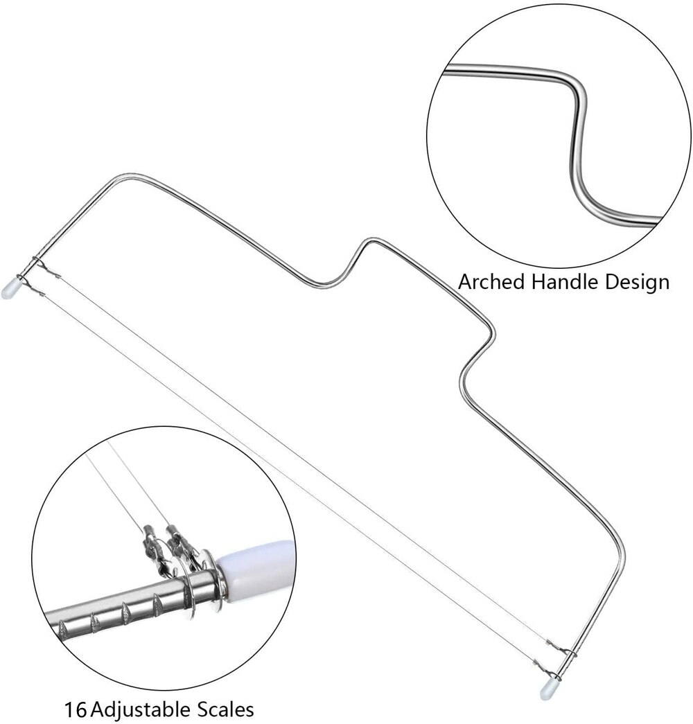 1Pcs Single Double Line Cake Cut Slicer Adjustable Stainless Steel Bread Divider Pastry Knife Reusable DIY Baking Tools for Cake