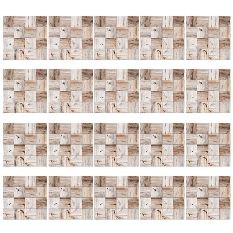 20pcs Imitation Wood Grain Tile Floor Wall Sticker Self Adhesive DIY Kitchen Bathroom Home Decoration: B